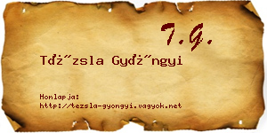 Tézsla Gyöngyi névjegykártya